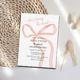 水彩弓結び目ブライダルシャワー 招待状