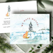 水彩引っ越しましたクリスマスキツネはがき ポストカード