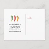 水彩引っ越しました唐辛子はがき ポストカード (裏面)