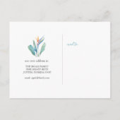 水彩引っ越しました熱帯花はがき ポストカード (裏面)