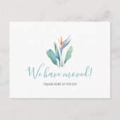 水彩引っ越しました熱帯花はがき ポストカード (正面)