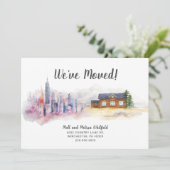 水彩引っ越しました都市から国への移動 案内状 (スタンド正面)