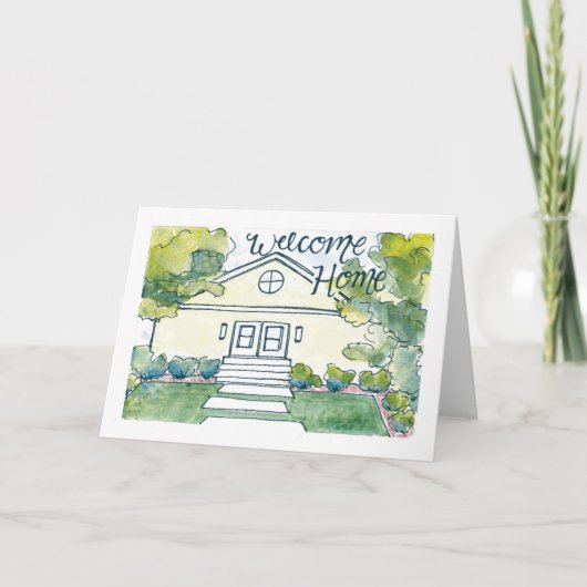 水彩引っ越し祝いパーティーカード サンキューカード (正面)