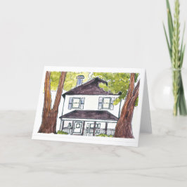 水彩引っ越し祝いパーティーカード サンキューカード