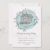 水彩引っ越し祝いパーティーパーティの招待状 招待状 (正面)