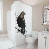 水彩彫刻の鳥の動物アート シャワーカーテン (インサイチュ)