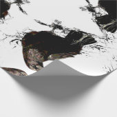 水彩彫刻の鳥の動物アート ラッピングペーパー (角)