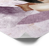 水彩彫刻パープルファンタジーゴシック自然アート ポスター (角)