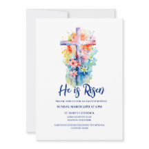 水彩彼は宗教的な復活祭のフローラ上昇