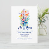 水彩彼は宗教的な復活祭のフローラ上昇 招待状 (スタンド正面)