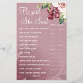 水彩彼は彼女はシャワーのゲームカードと言った チラシ (正面)