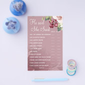 水彩彼は彼女はシャワーのゲームカードと言った チラシ (シングル)