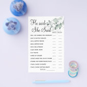 水彩彼は彼女はシャワーのゲームカードと言った チラシ (シングル)