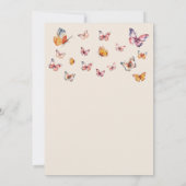 水彩彼は私与え蝶ブライダルシャワー 招待状 (裏面)
