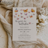 水彩彼は私与え蝶ブライダルシャワー 招待状