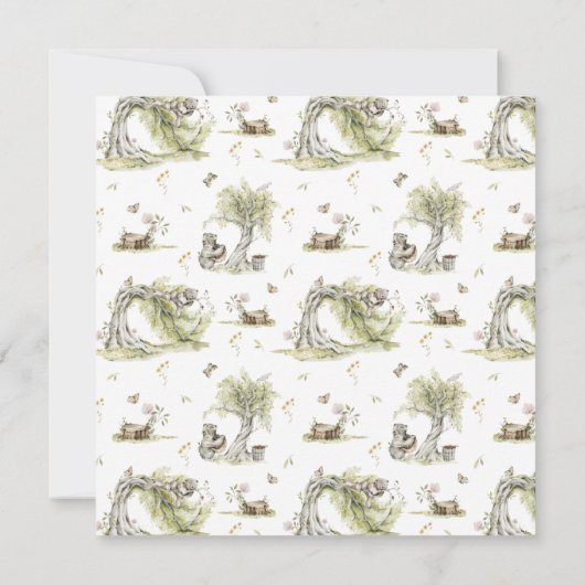 水彩彼または彼女はジェンダーを明らかにする招待状 招待状 (裏面)