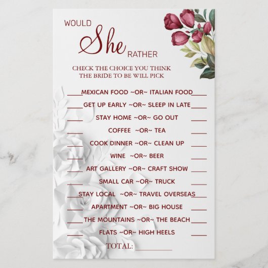 水彩彼女はむしろシャワーゲームカード チラシ (正面)