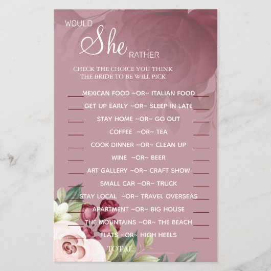 水彩彼女はむしろシャワーゲームカード チラシ (正面)