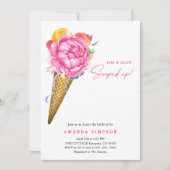 水彩彼女はスクープされたブライダルシャワー 招待状 (正面)