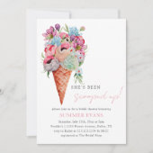 水彩彼女はスクープされたブライダルシャワー 招待状 (正面)