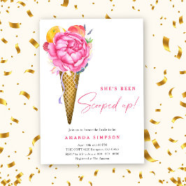 水彩彼女はスクープされたブライダルシャワー 招待状