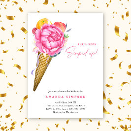 水彩彼女はスクープされたブライダルシャワー 招待状