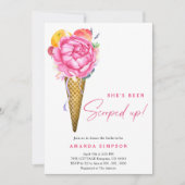水彩彼女はスクープされたブライダルシャワー 招待状 (正面)