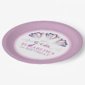 水彩彼女は宝石の誕生日パーティー紙プレート ペーパープレート (アングル)