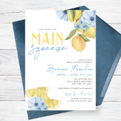 水彩彼女は彼女のメイン絞りレモンブライダルを見つけた 招待状