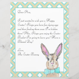 水彩復活祭バニーレターあなたの子供のチラシ