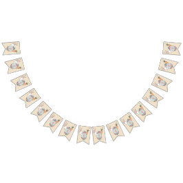 水彩復活祭卵と復活祭バニー バンティングフラッグ