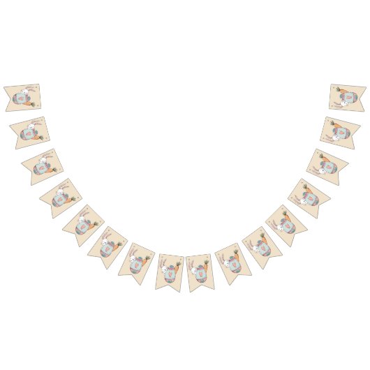 水彩復活祭卵と復活祭バニー バンティングフラッグ (全)