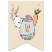 水彩復活祭卵と復活祭バニー バンティングフラッグ (第1の旗)