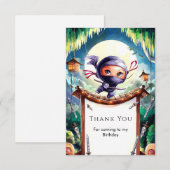 水彩忍者スパイ誕生日 サンキューカード (正面/裏面)