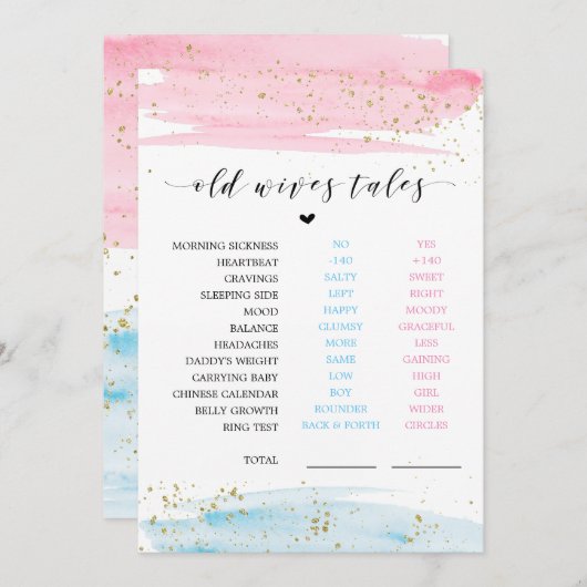 水彩性別が老妻の物語を明らかにするゲーム (正面/裏面)