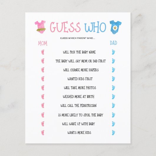 水彩性別が誰のゲームを推測する (正面)