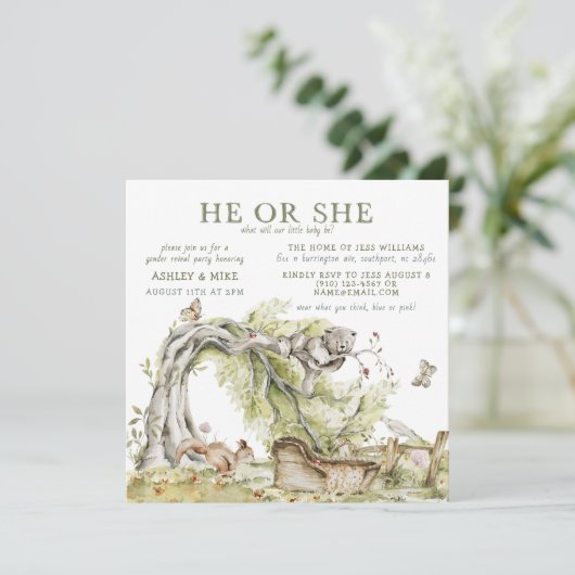 水彩性別を明かす彼または彼女 招待状 (スタンド正面)