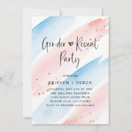 水彩性別表示パーティー 招待状