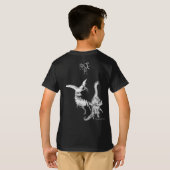 水彩恐竜の子供たちのじゃれあいと大声 Tシャツ (裏面フル)