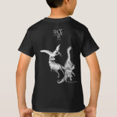 水彩恐竜の子供たちのじゃれあいと大声 Tシャツ (裏面)