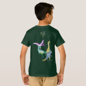 水彩恐竜の子供たちのじゃれ合いと雄叫び Tシャツ (裏面フル)