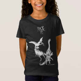 水彩恐竜の子供たちのじゃれ合いと雄叫び Tシャツ