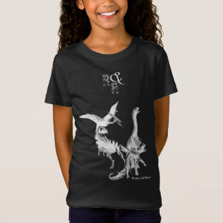 水彩恐竜の子供たちのじゃれ合いと雄叫び Tシャツ