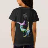 水彩恐竜の子供たちの暴れん坊 Tシャツ (裏面)
