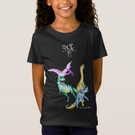 水彩恐竜の子供たちの暴れん坊 Tシャツ