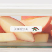 水彩恐竜の子供の名前の防水 ラベル (貼付)