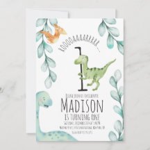 水彩恐竜の最初の誕生日パーティー