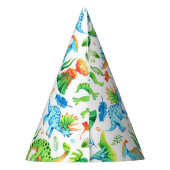 水彩恐竜の誕生日パーティー パーティーハット (裏面)