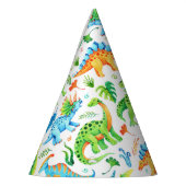 水彩恐竜の誕生日パーティー パーティーハット (左)