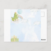 水彩恐竜の誕生日招待状ポストカード ポストカード (裏面)